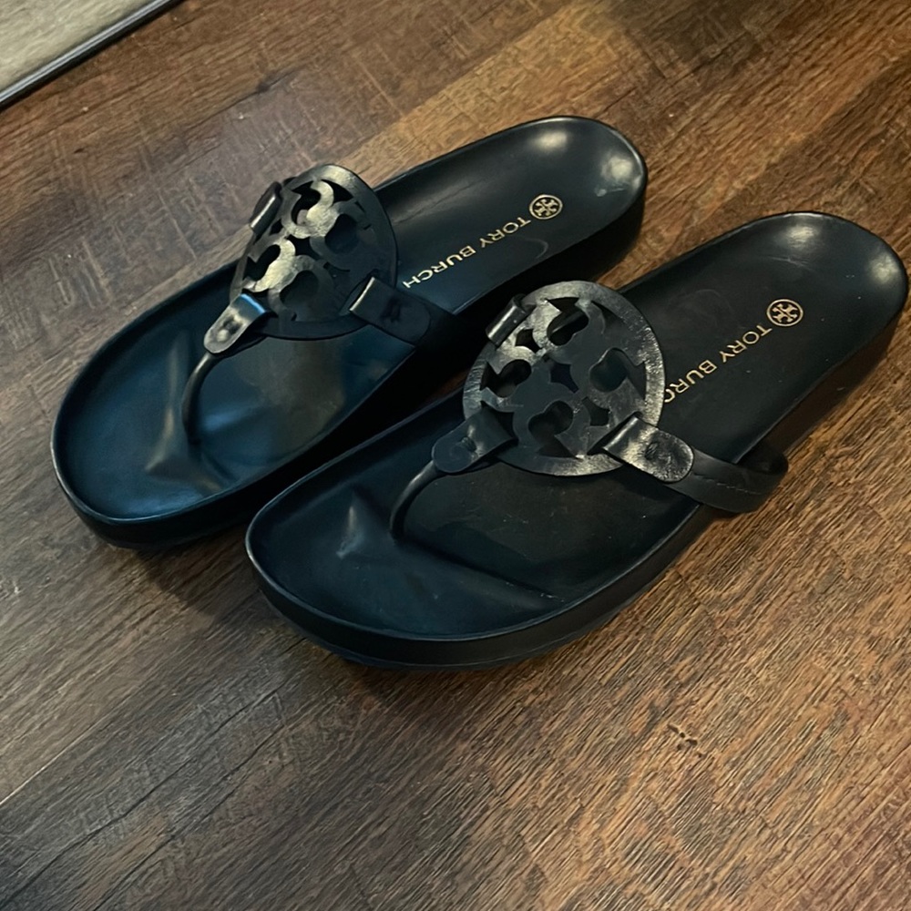 TORY BURCH CALF LEATHER MILLER CLOUD BLACK SIZE 9